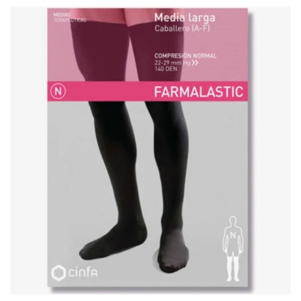 farmalastic media larga caballero compresion normal negro t grande