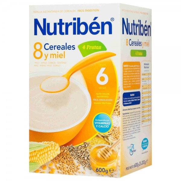 nutriben 8 cereales y miel 4 frutas 600 g