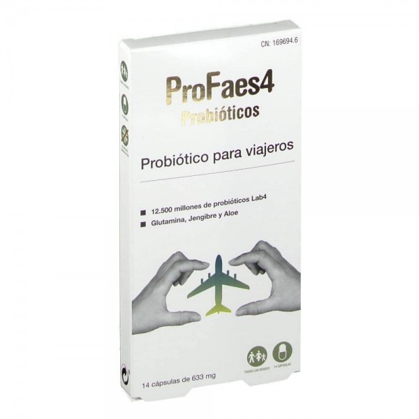 profaes4 probiotico para viajeros 14 capsulas