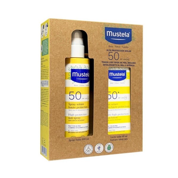 MUSTELA Spray Solar Bebés SPF50 (200ml) + Crema Solar Facial SPF50+ (40ml)