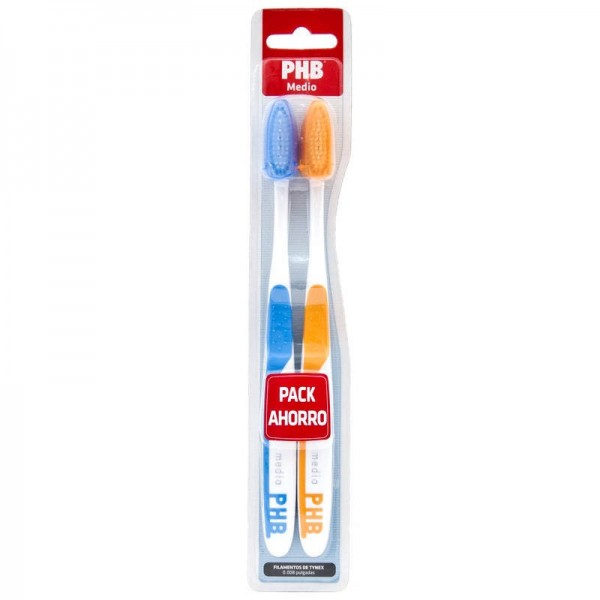 phb plus cepillo de dientes medio pack doble