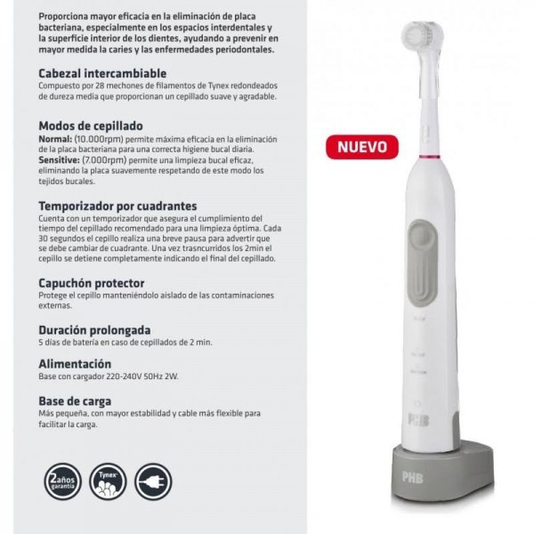 phb active advanced cepillo electrico recargable blanco