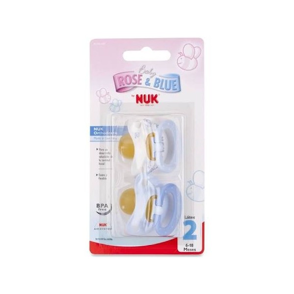nuk chupete blue 6 18 latex 2 uds