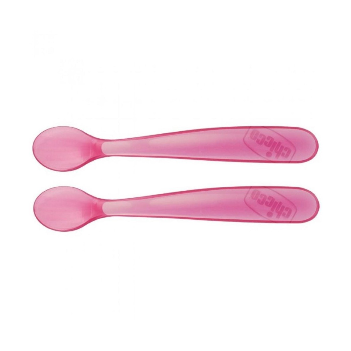 chicco duplo cuchara silicona rosa