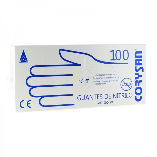 guantes nitrilo sin polvo tg corysan 100 uds